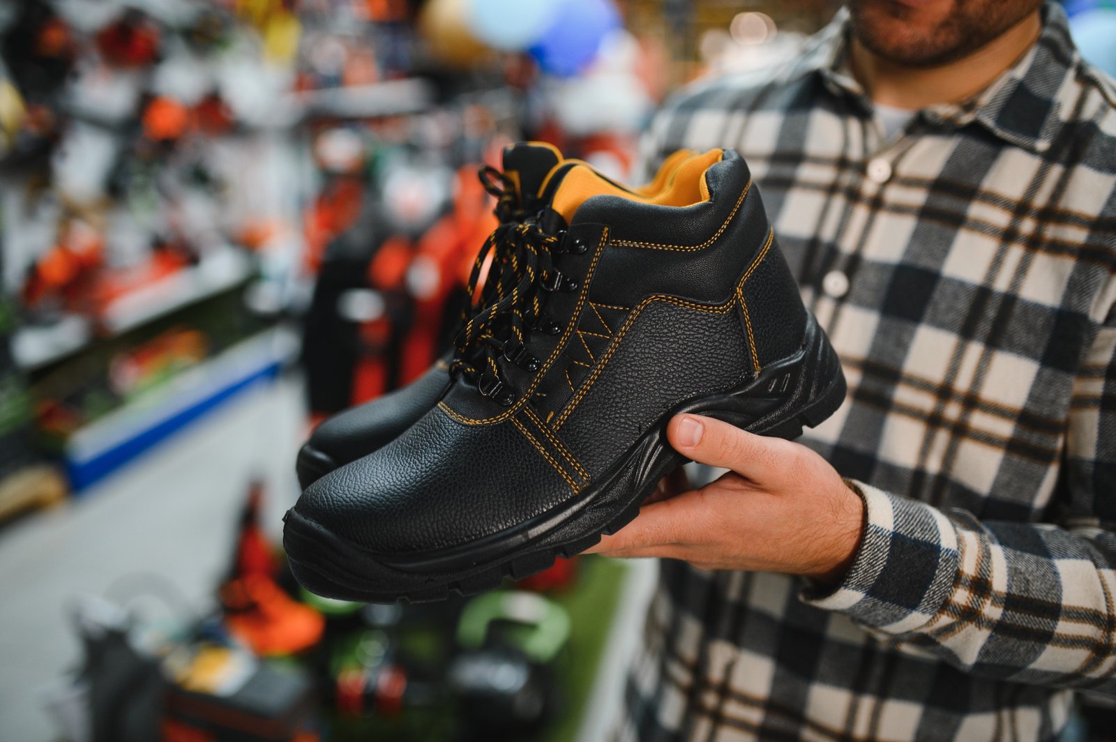 Arbeitsschuhe auf dem Boden – Schuhgeruch im Berufsalltag